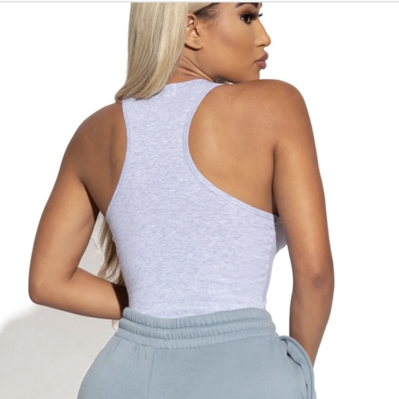 Matte Collection - Grey RacerBack Bodysuit - Picture 2 of 4